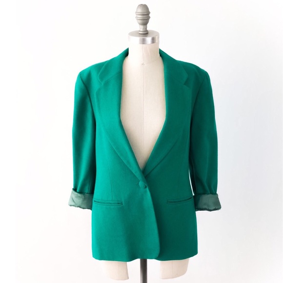 Bright Green Pendleton Blazer 100% Virgin Wool.☘️ - Picture 4 of 8